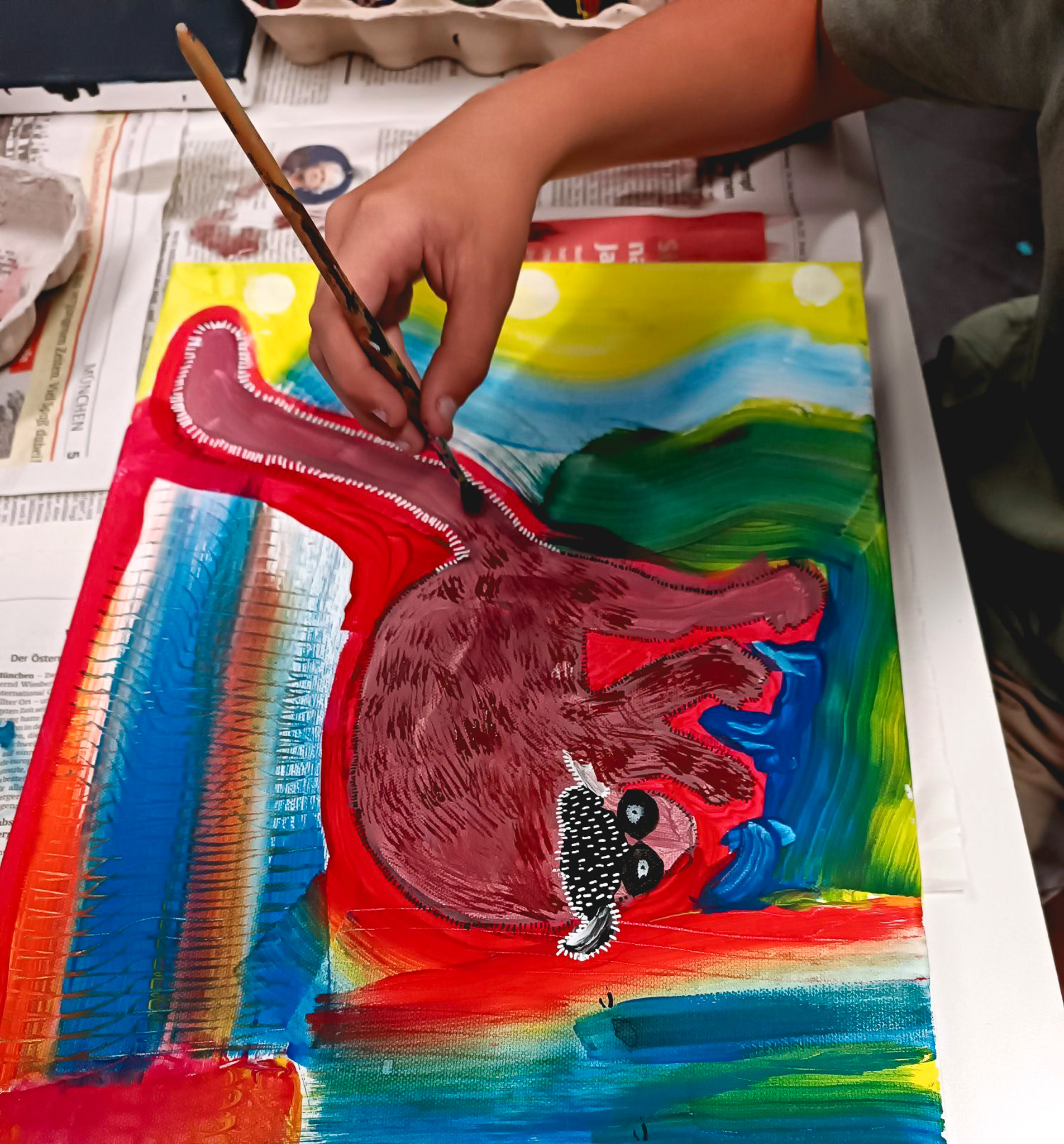 Kinder-Kunstkurs: gemeinsames Gestalten